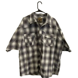 COEVALS Short Sleeve Button Down Plaid Men's Shirt